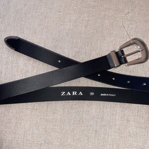 Zara Black Belt with silver hardware